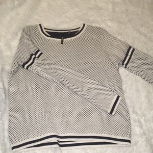 Blue and white sweater